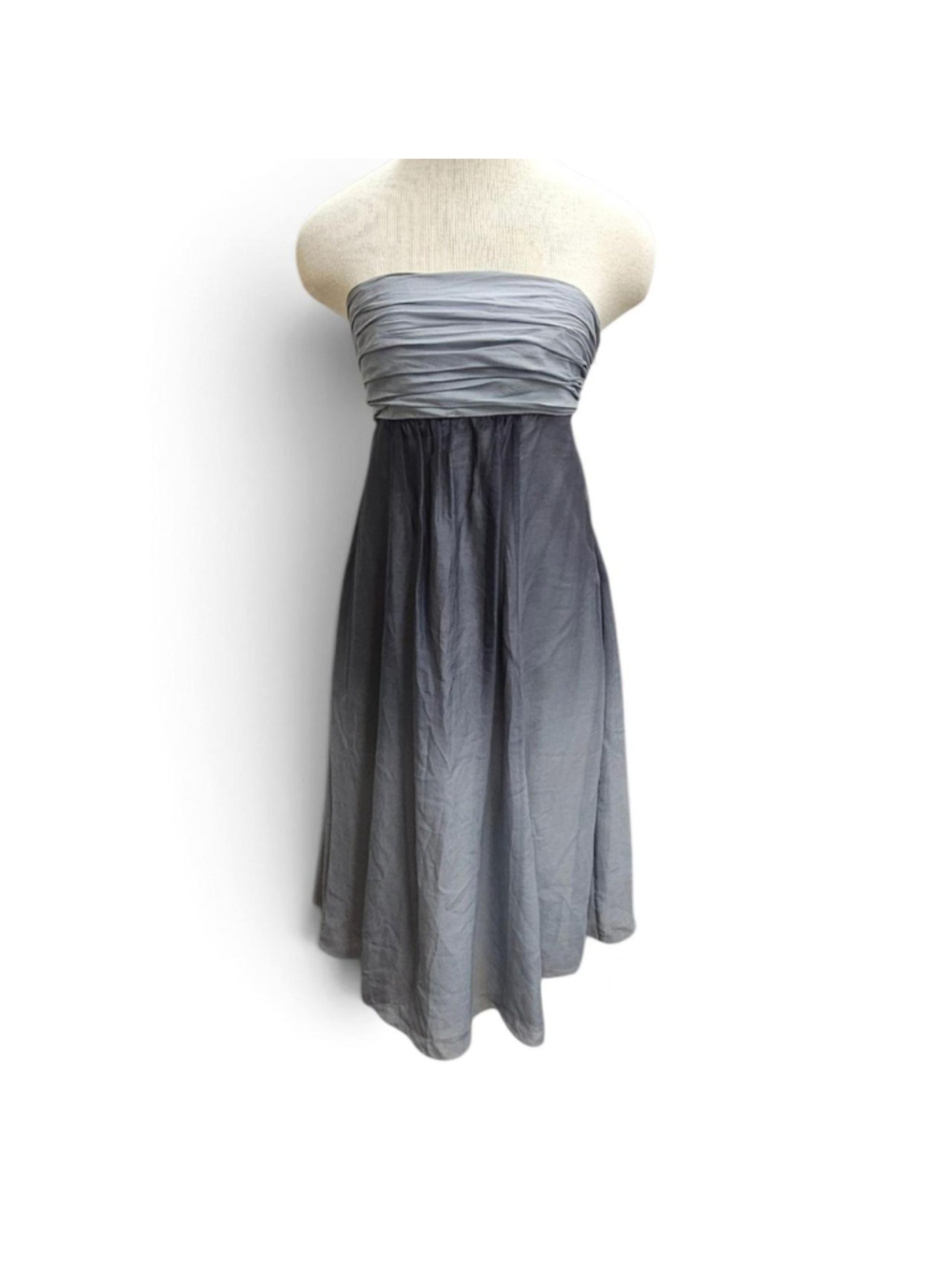 The Limited Y2K Strapless Silk Mini Dress in Icy Blue and Gray Gradient Size 2